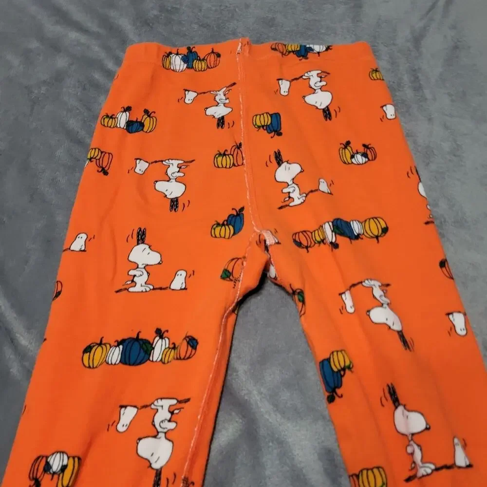 Hanna Andersson Long John PJ Pant 10 Orange Snoopy Halloween Pumpkin Organic 140
